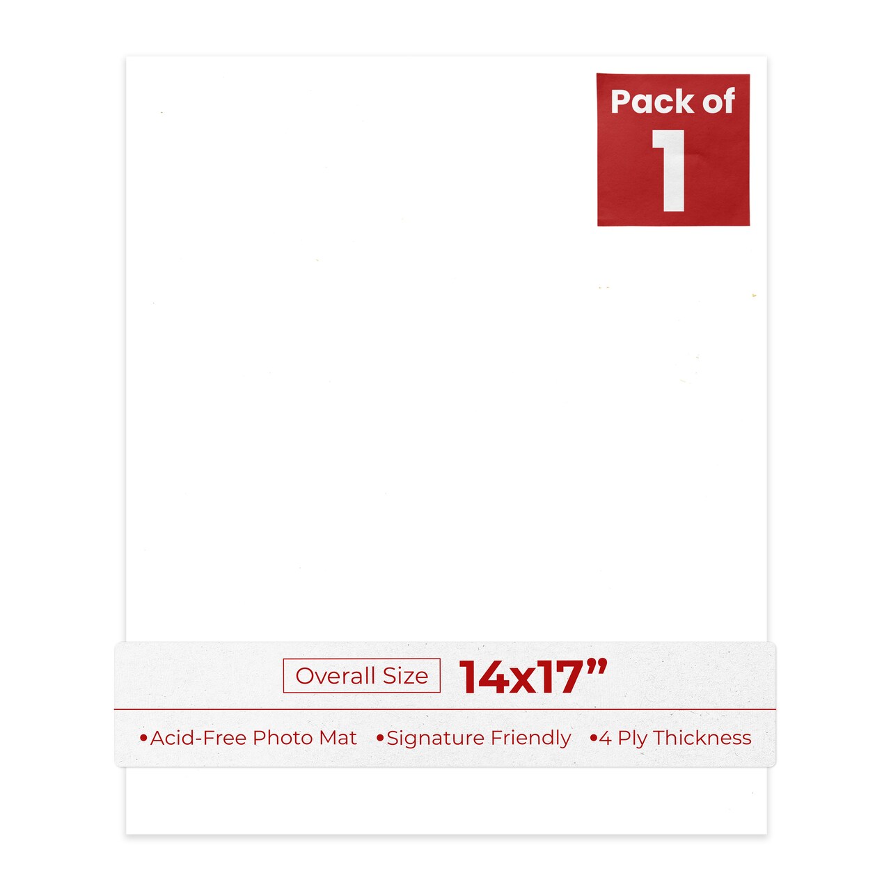 Textured White 14x17 Uncut Mat Board - Blank Sheets, No Opening